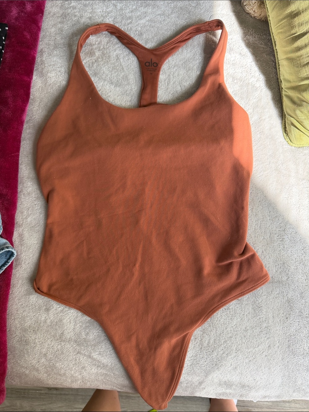 ALO Yoga Kids Rust-Orange Racerback One-Piece